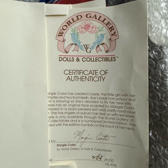 NIB-🎁World Gallery Porcelain Doll -new in box - Picture 6 of 8